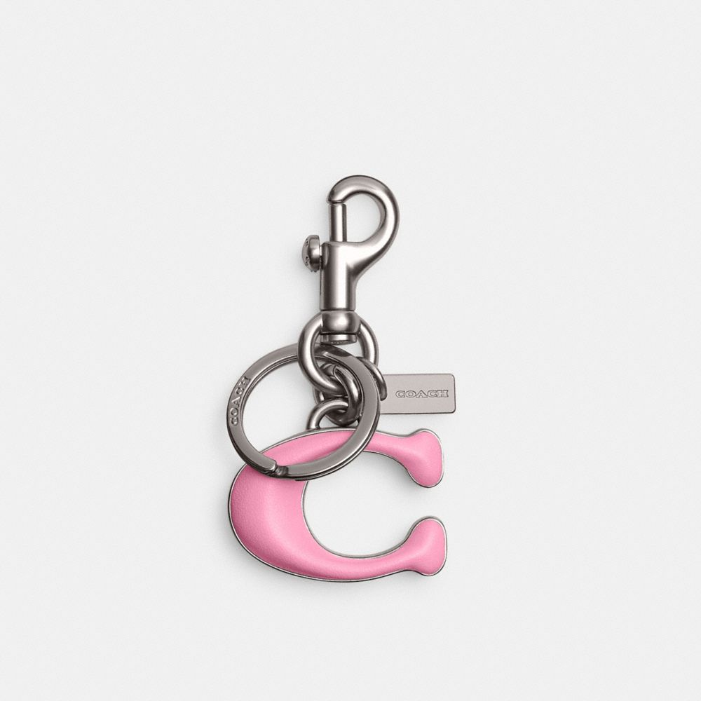 Coach Signature Bag Charm Prateadas Rosa | COH866428