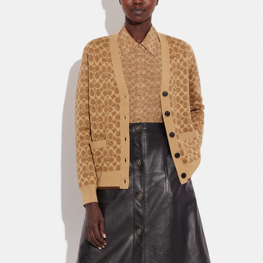 Coach Signature Cardigan Marrom | COH865953