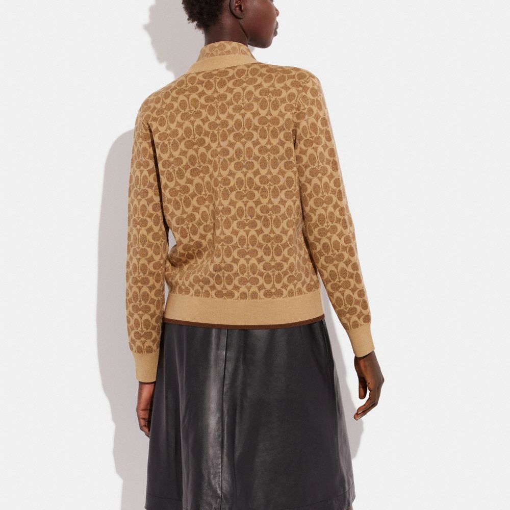 Coach Signature Cardigan Marrom | COH865953