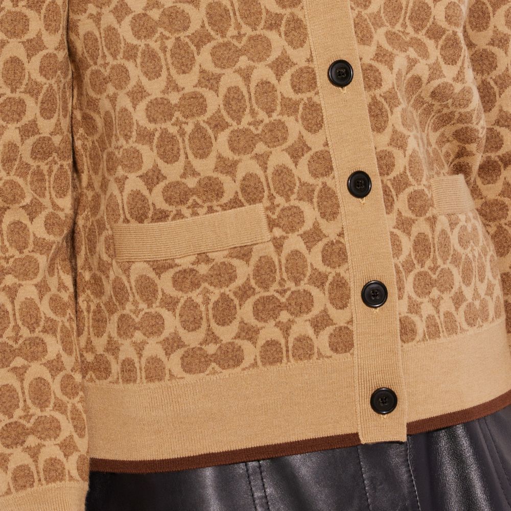 Coach Signature Cardigan Marrom | COH865953