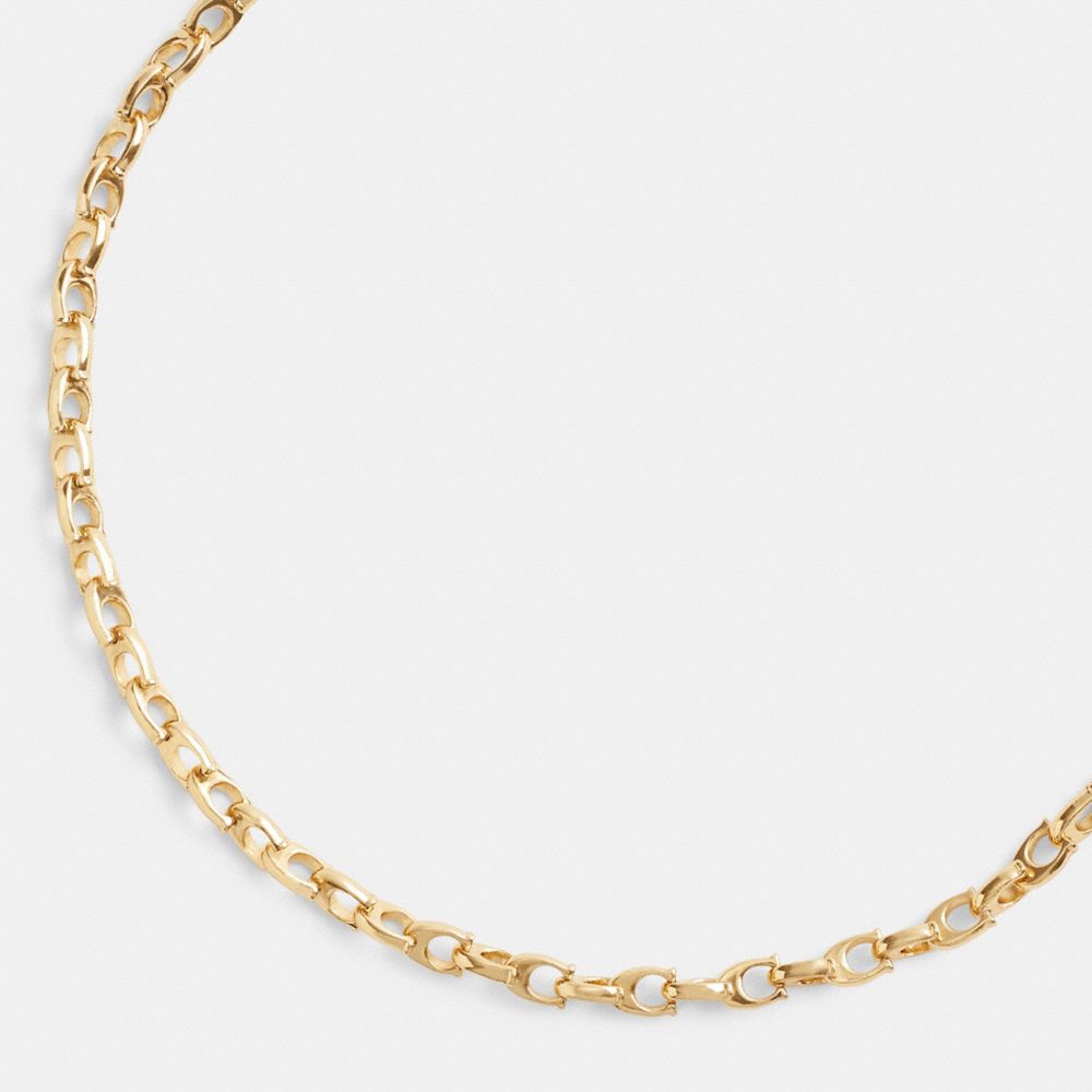 Coach Signature Chain Link Choker Necklace Douradas | COH866142