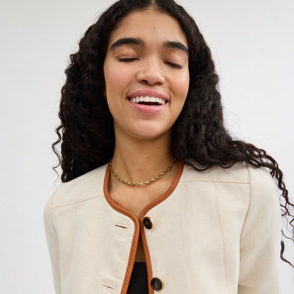 Coach Signature Chain Link Choker Necklace Douradas | COH866142