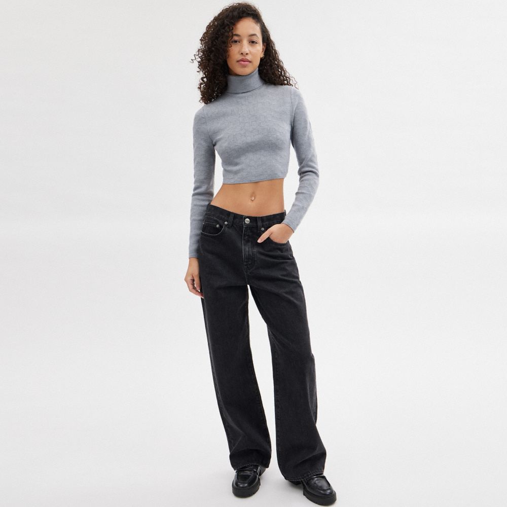 Coach Signature Cropped Turtleneck Cinzentas | COH865982