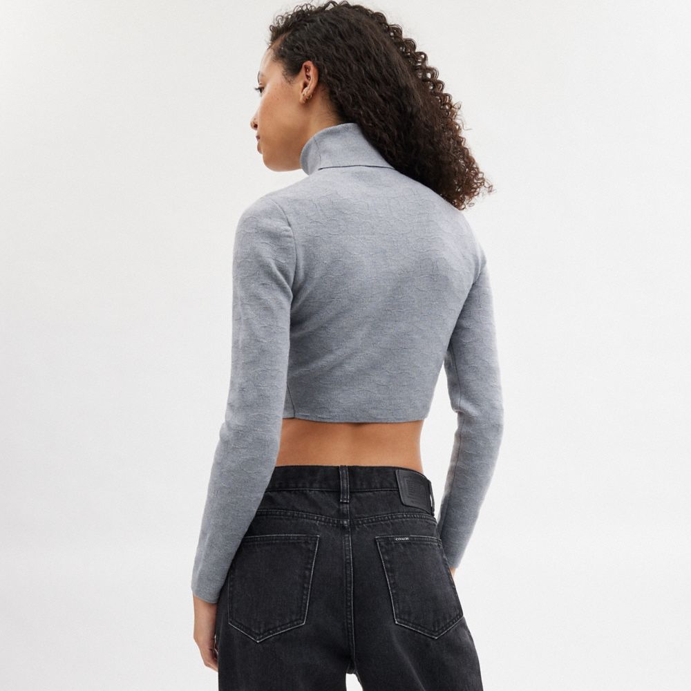 Coach Signature Cropped Turtleneck Cinzentas | COH865982