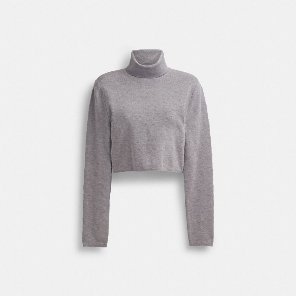 Coach Signature Cropped Turtleneck Cinzentas | COH865982