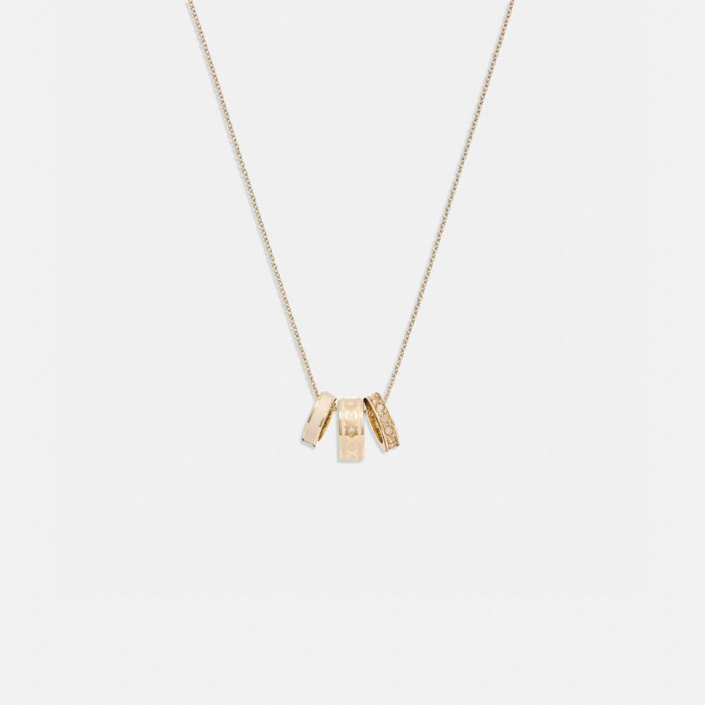 Coach Signature Enamel Necklace Douradas | COH866088