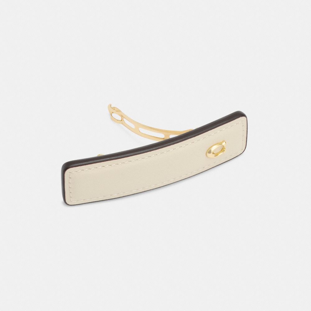 Coach Signature Leather Barrette Branco | COH866146
