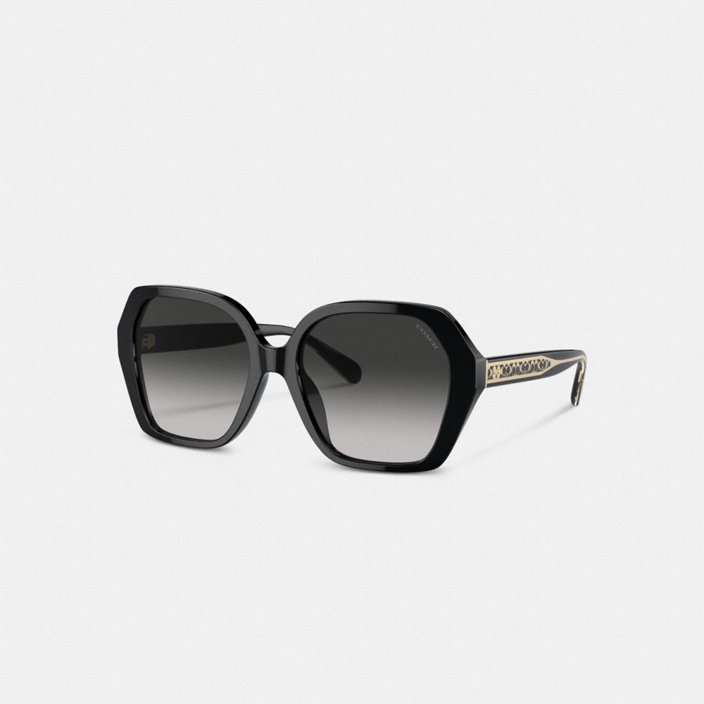 Coach Signature Ombré Geometric Square Sunglasses Cinzentas | COH866348