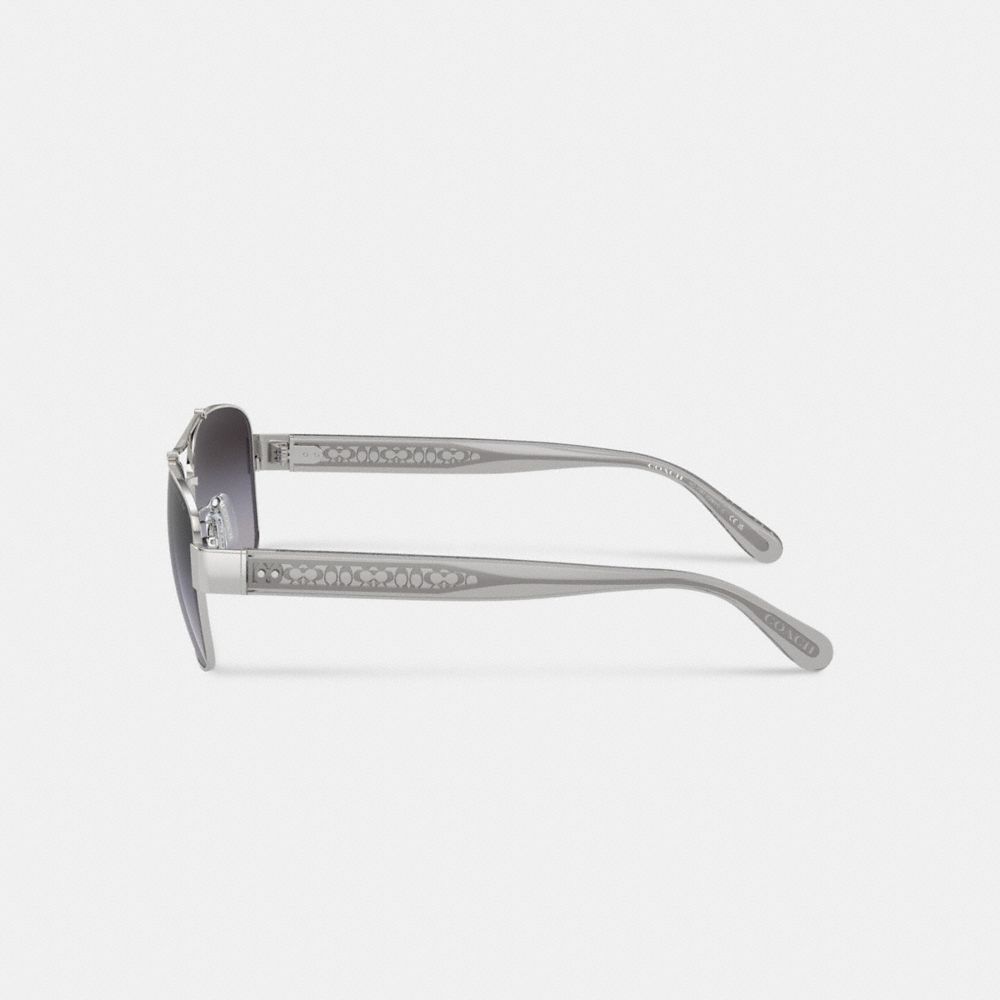 Coach Signature Ombré Narrow Pilot Sunglasses Cinzentas | COH866346