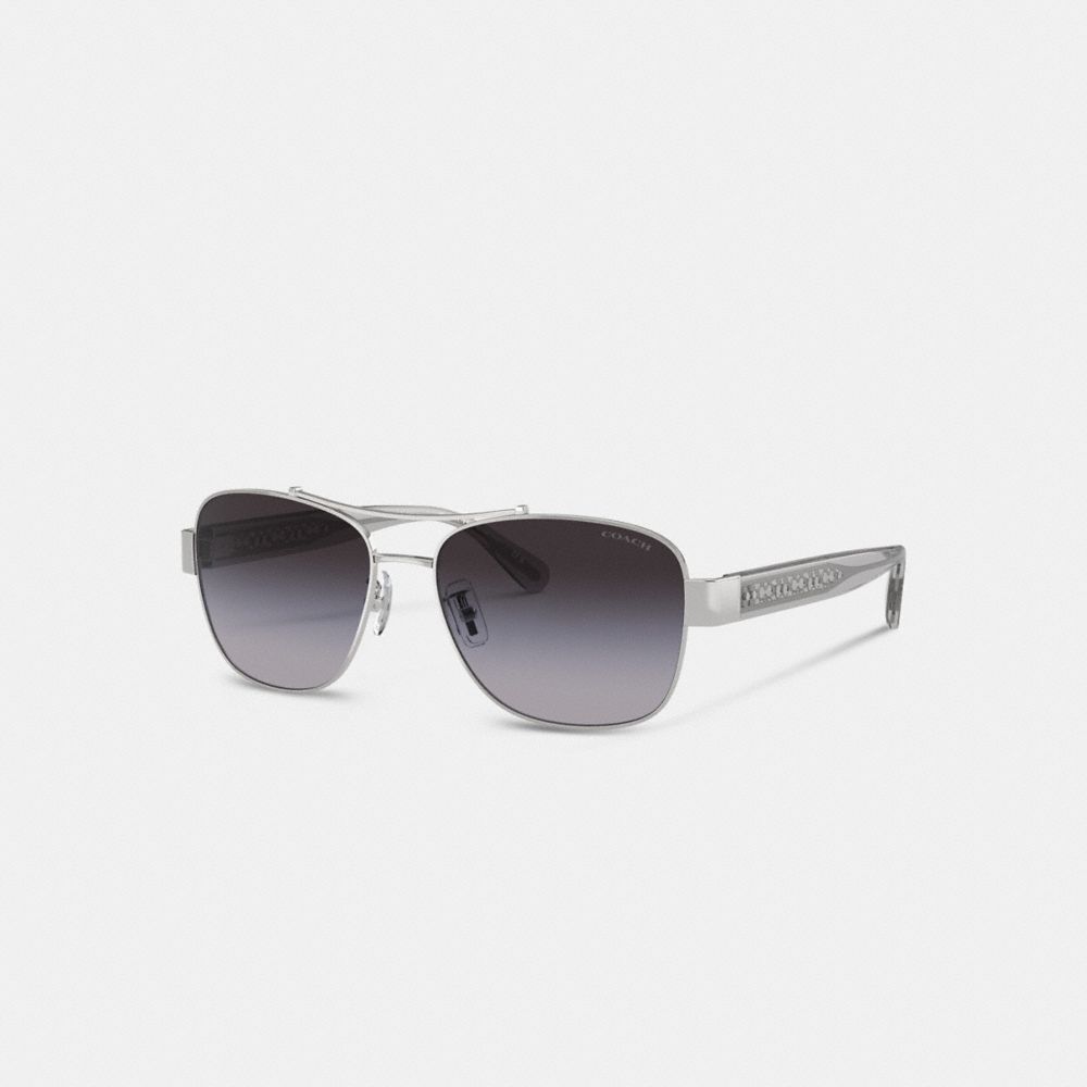 Coach Signature Ombré Narrow Pilot Sunglasses Cinzentas | COH866346