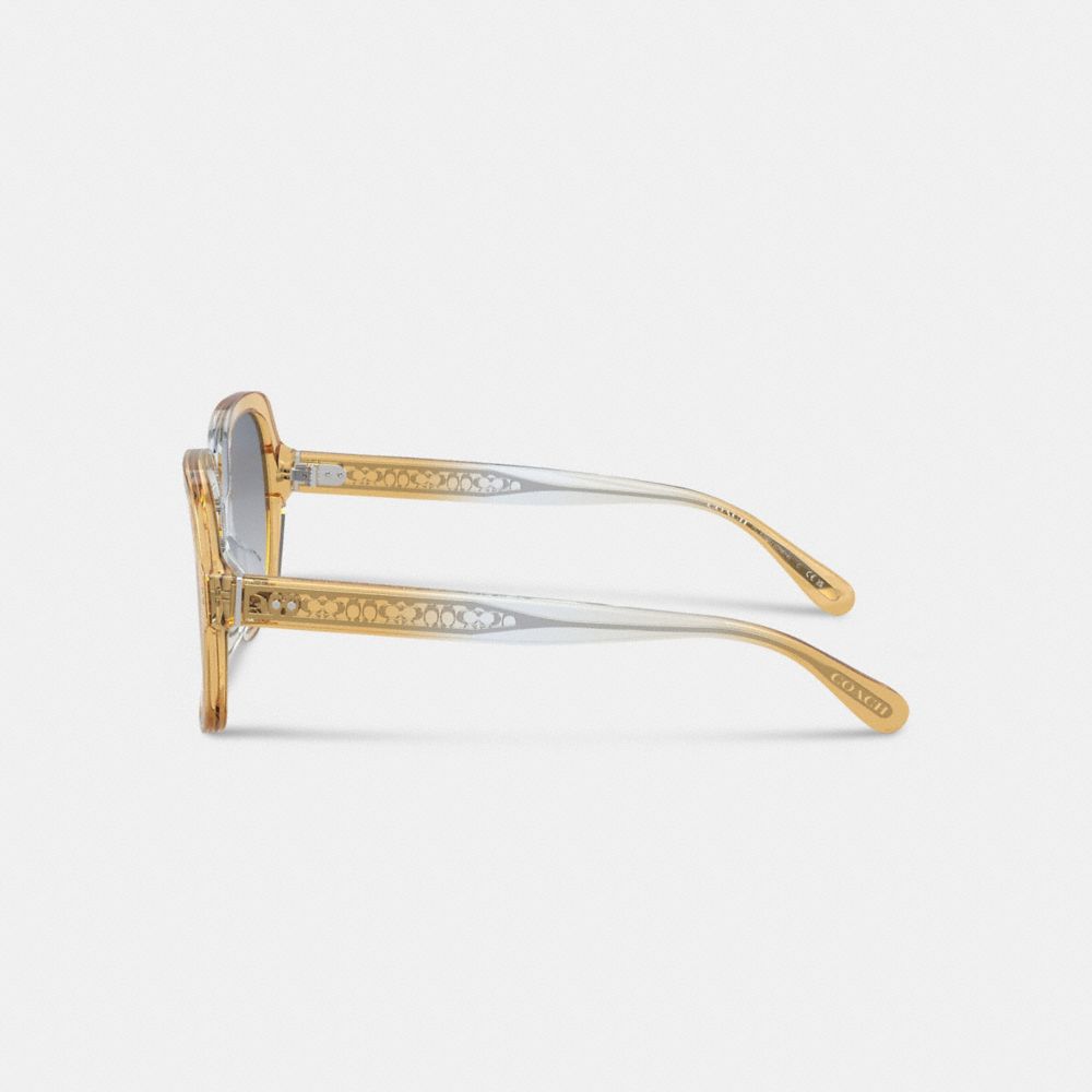 Coach Signature Ombré Oversized Square Sunglasses Azuis | COH866332