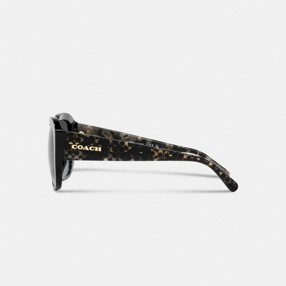 Coach Signature Oversized Square Sunglasses Pretas Pretas | COH866350