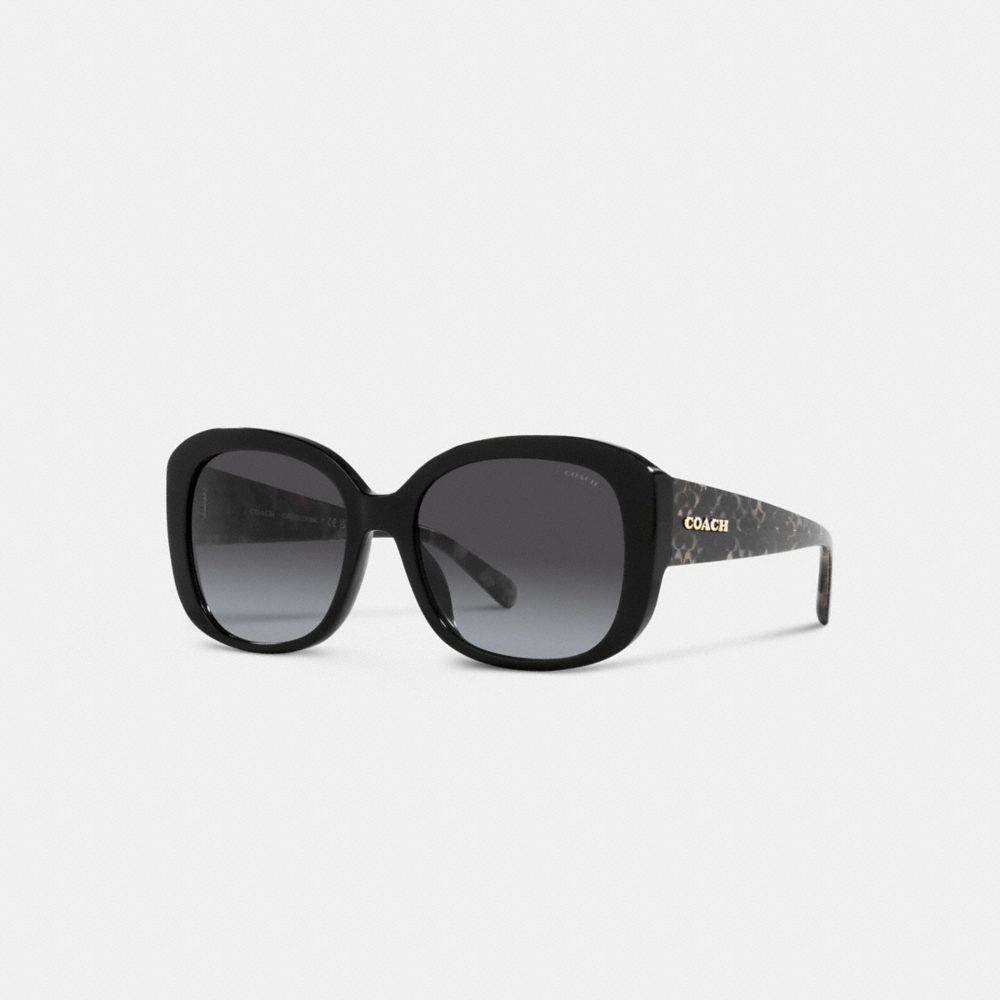 Coach Signature Oversized Square Sunglasses Pretas Pretas | COH866350