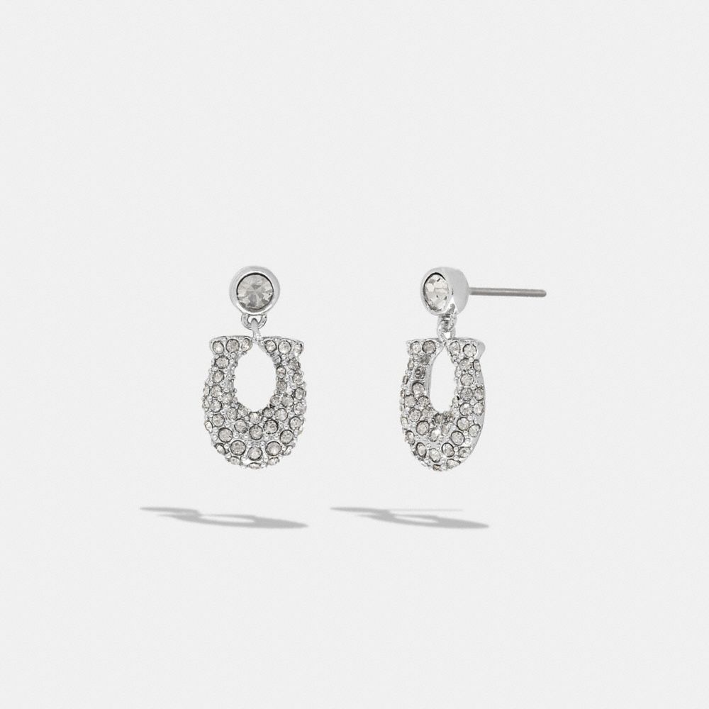 Coach Signature Pavé Earrings Prateadas | COH866077