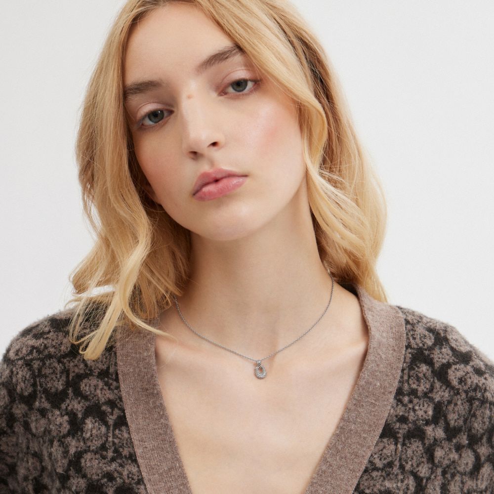 Coach Signature Pavé Necklace Prateadas | COH866086