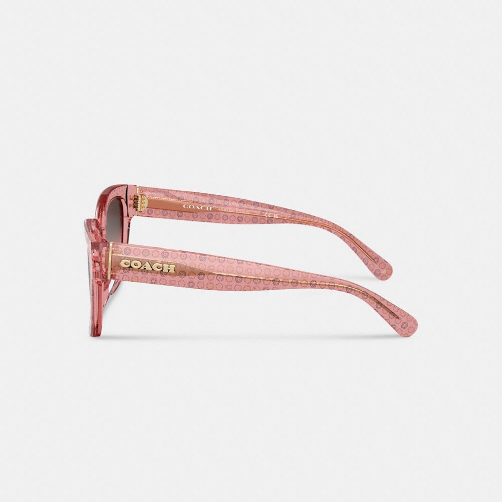 Coach Signature Round Sunglasses Rosa | COH866334