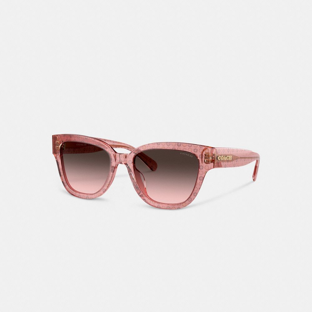 Coach Signature Round Sunglasses Rosa | COH866334