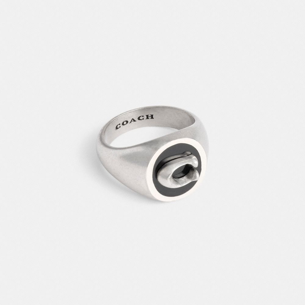 Coach Signature Signet Ring Prateadas | COH867007