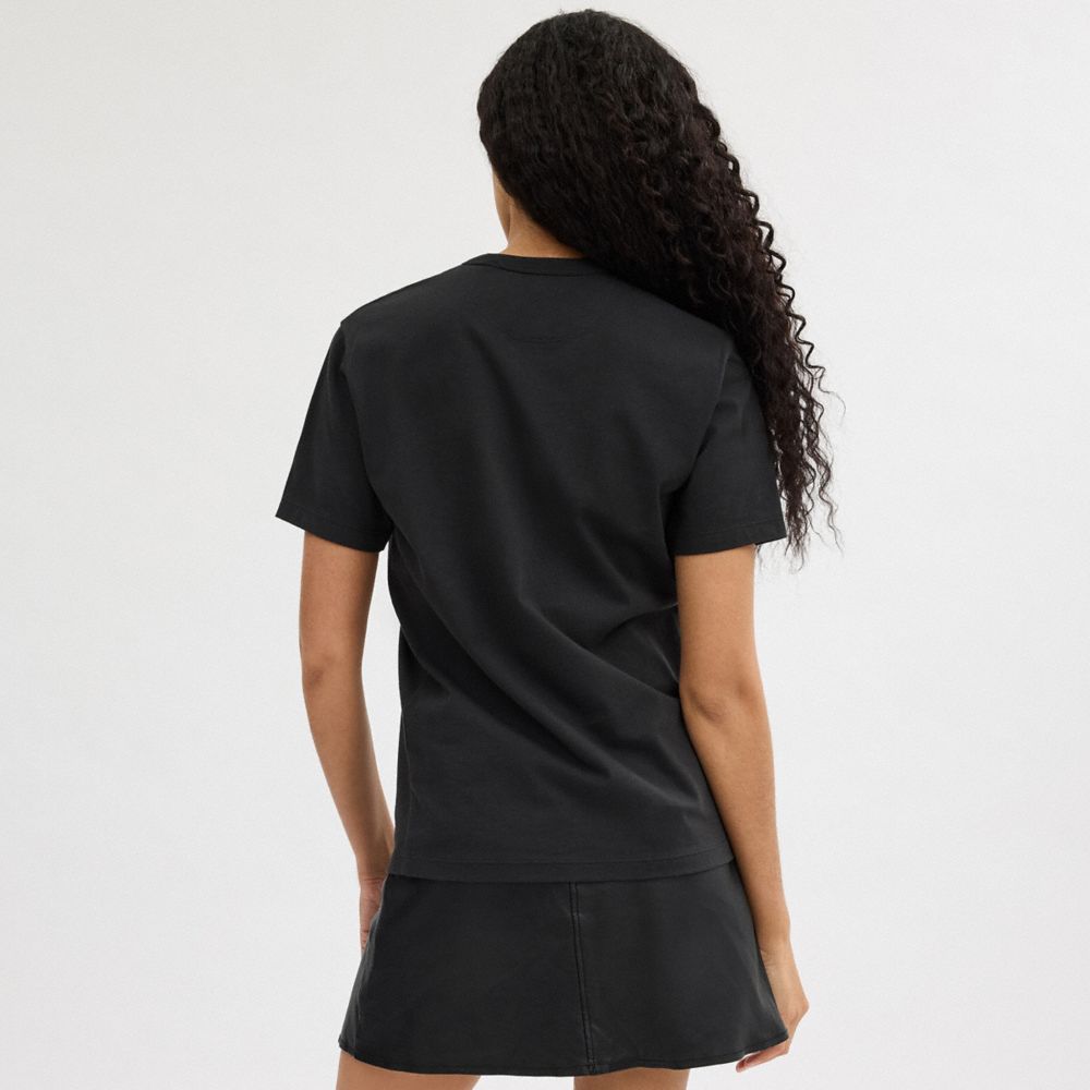 Coach Signature Square Kiss Print T Shirt In Organic Cotton Cinzentas Multicoloridas | COH865985