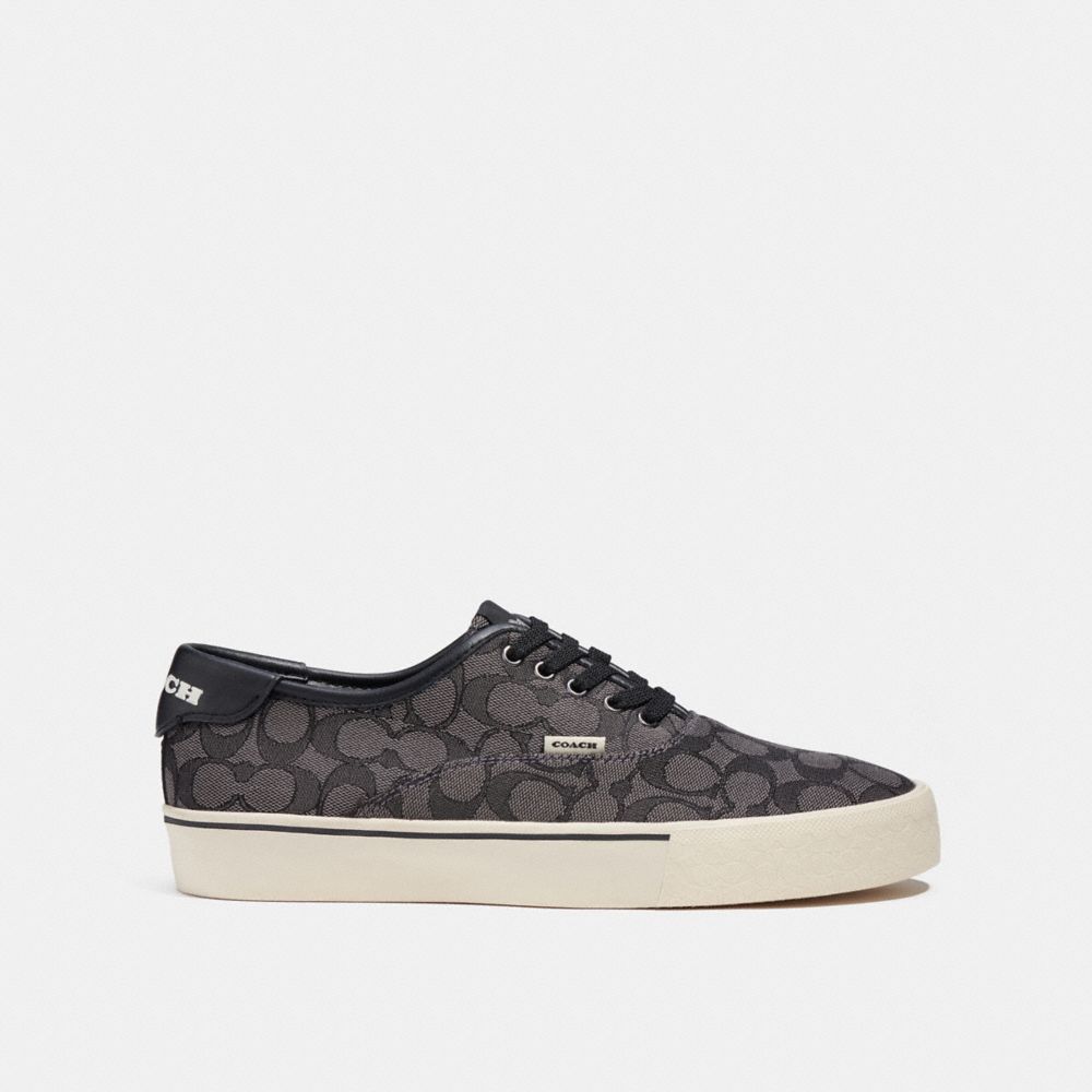 Coach Skate Lace Up Sneaker In Signature Jacquard Pretas | COH866790