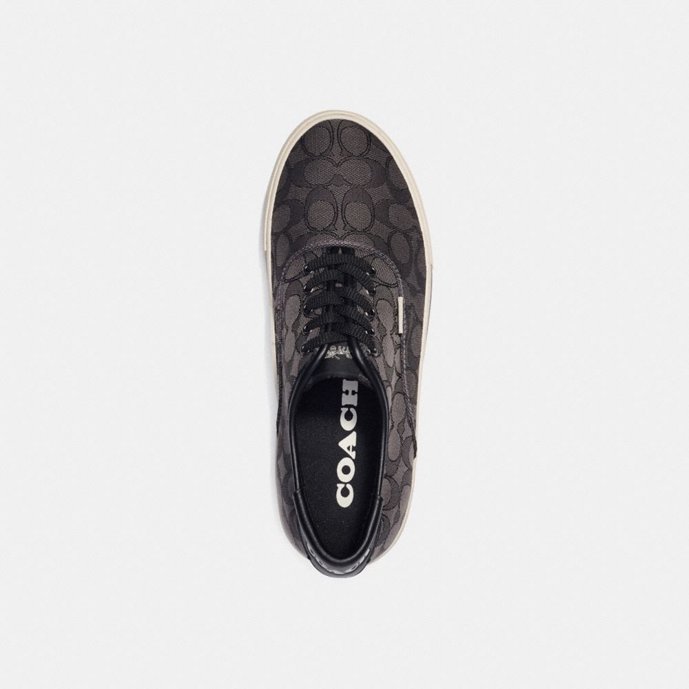 Coach Skate Lace Up Sneaker In Signature Jacquard Pretas | COH866790