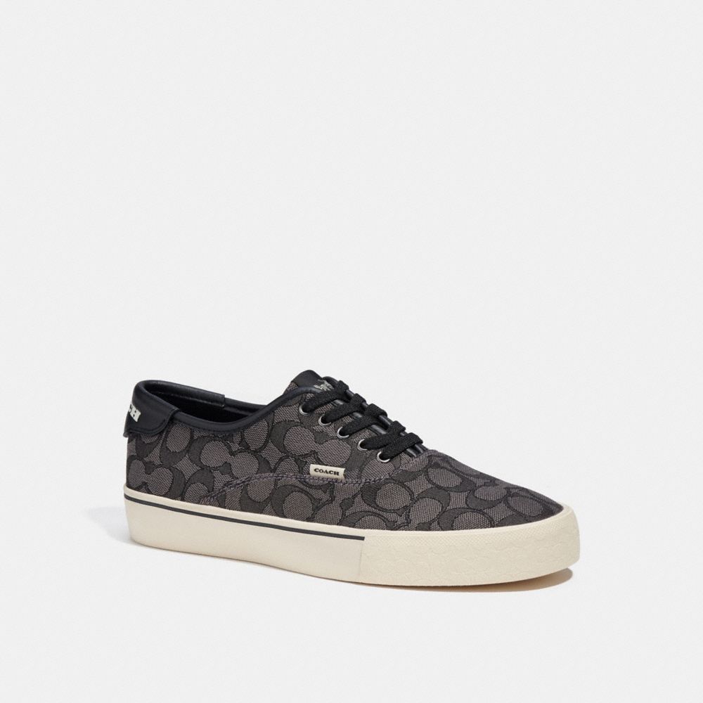 Coach Skate Lace Up Sneaker In Signature Jacquard Pretas | COH866790