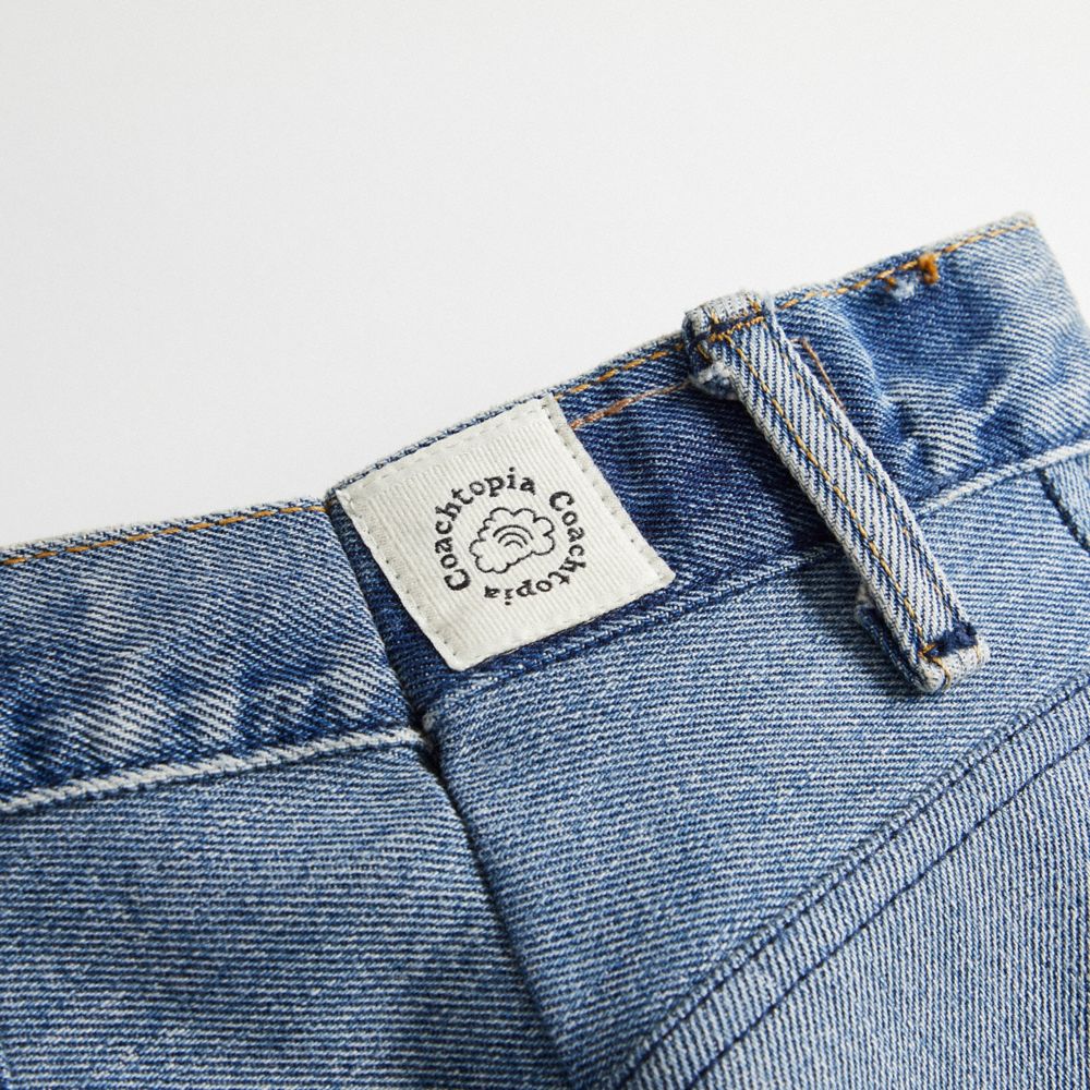 Coach Skater Shorts In Repurposed Denim Azuis | COH866937