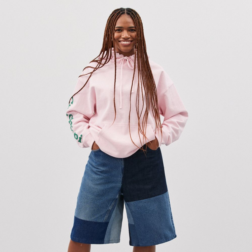 Coach Skater Shorts In Repurposed Denim Azuis | COH866937