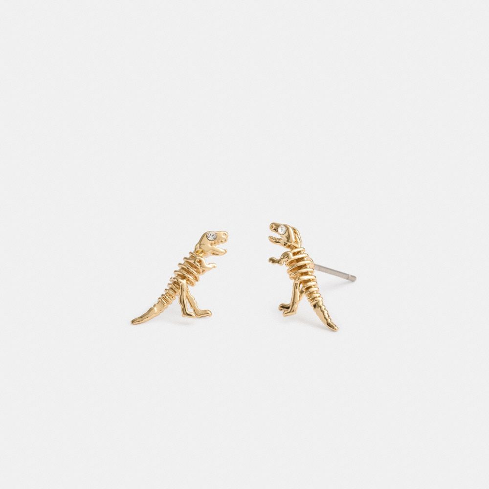 Coach Skeletal Rexy Stud Earrings Douradas | COH866135