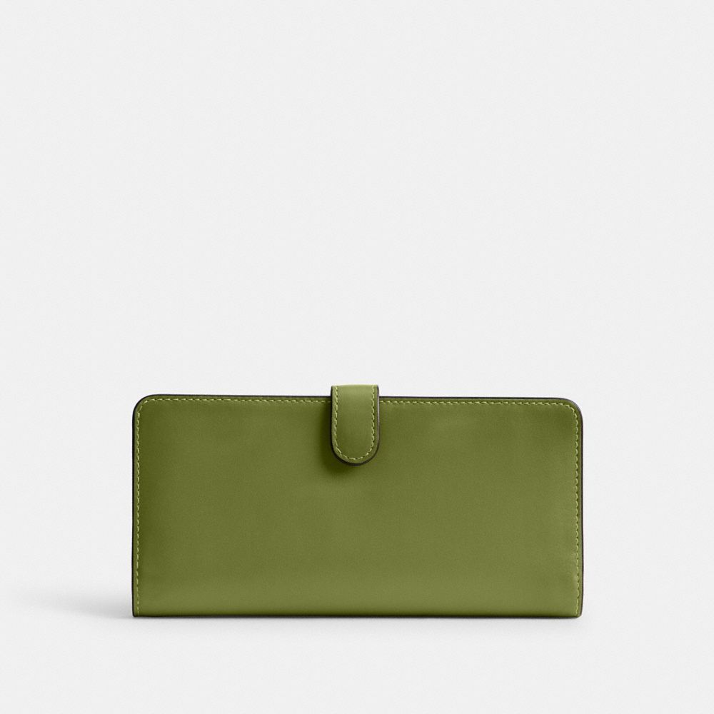 Coach Skinny Wallet Prateadas Luz Verdes | COH865485