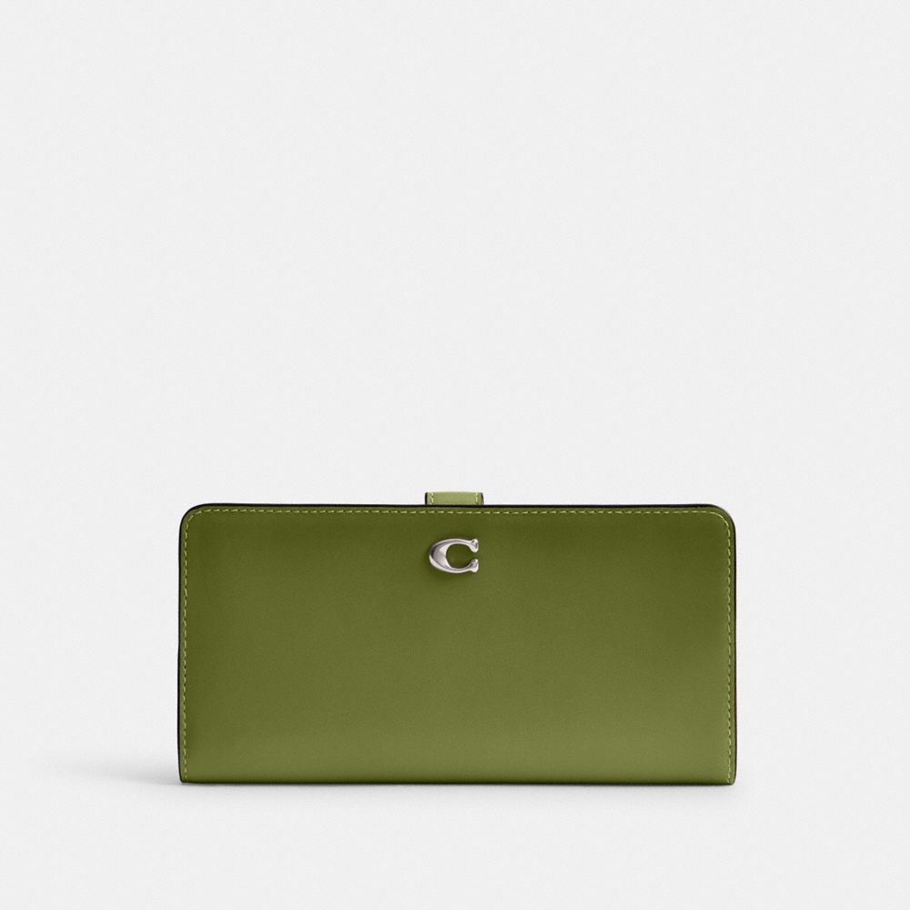 Coach Skinny Wallet Prateadas Luz Verdes | COH865485