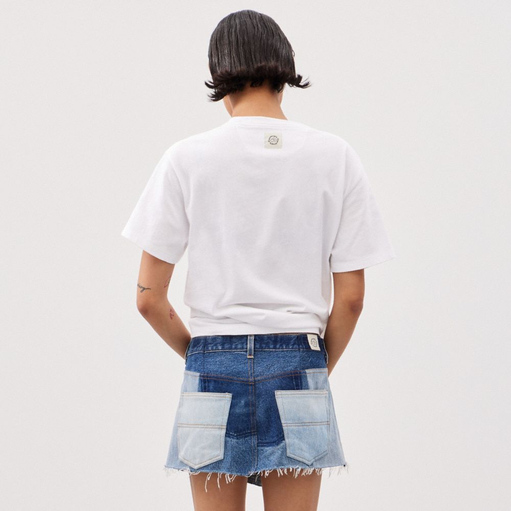 Coach Skirt In Repurposed Denim Azuis | COH866020