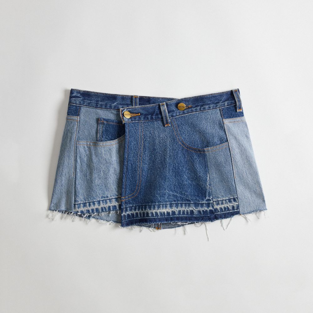 Coach Skirt In Repurposed Denim Azuis | COH866020