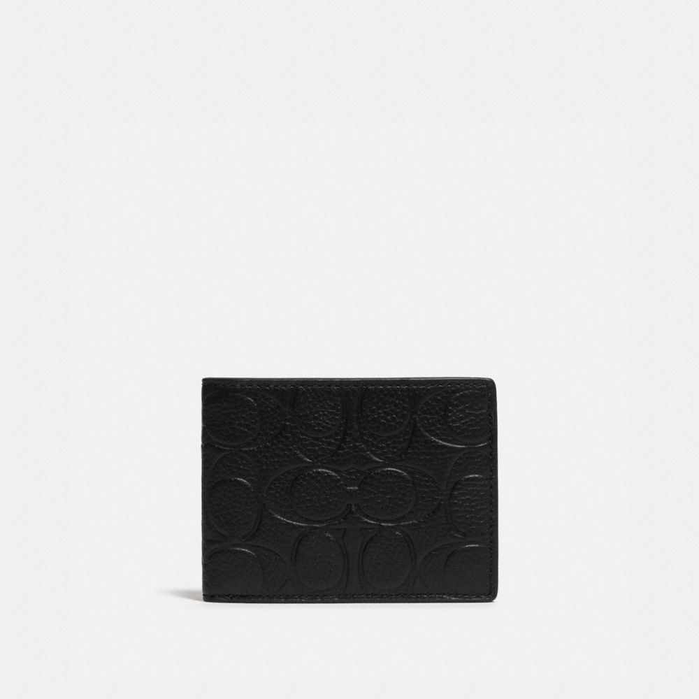 Coach Slim Billfold Wallet In Signature Leather Pretas | COH866710