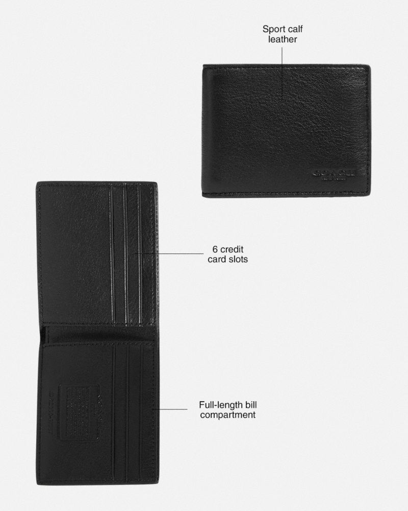 Coach Slim Billfold Wallet Marrom | COH866694