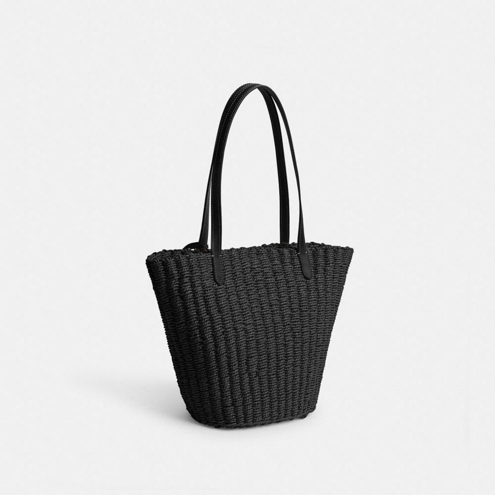 Coach Small Straw Tote Prateadas Pretas | COH865058