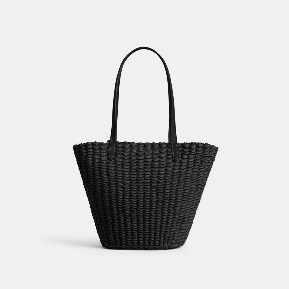 Coach Small Straw Tote Prateadas Pretas | COH865058