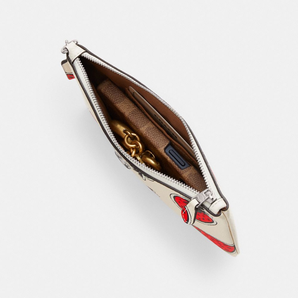 Coach Small Wristlet With Strawberry Print Prateadas Multicoloridas | COH865646