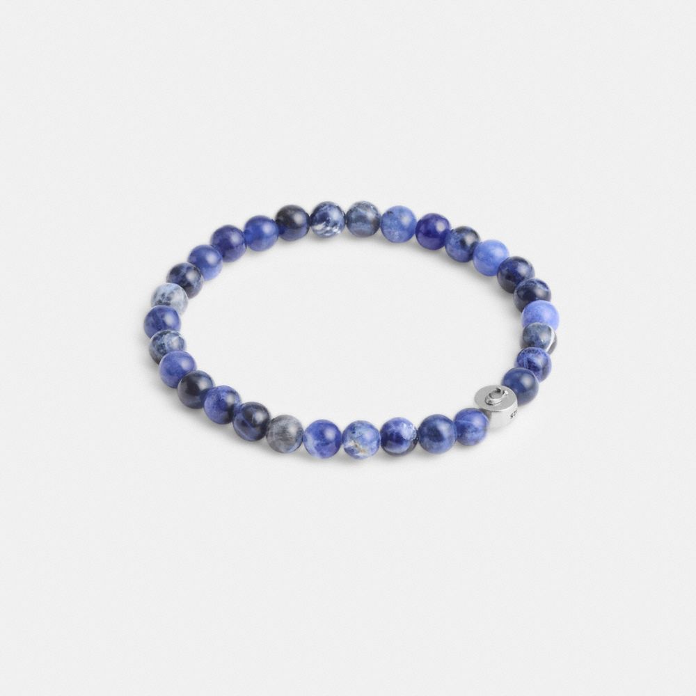 Coach Sodalite Beaded Bracelet Prateadas Azuis | COH867024