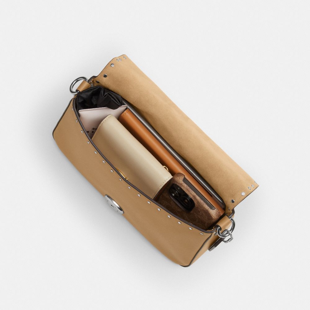 Coach Soft Tabby Shoulder Bag With Rivets And Tooling Prateadas | COH864955