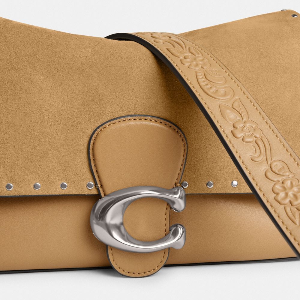 Coach Soft Tabby Shoulder Bag With Rivets And Tooling Prateadas | COH864955