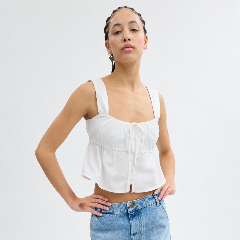 Coach Solid Top In Organic Cotton Branco | COH866017