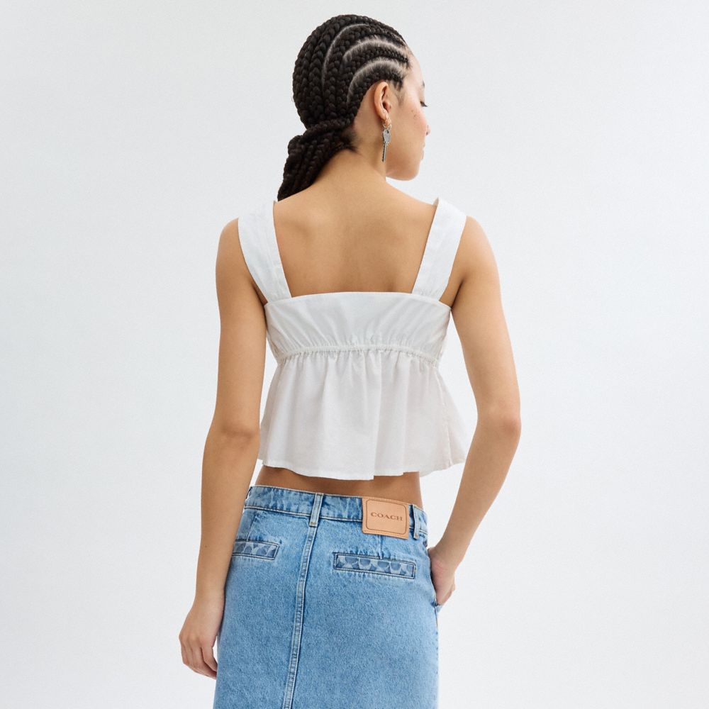 Coach Solid Top In Organic Cotton Branco | COH866017
