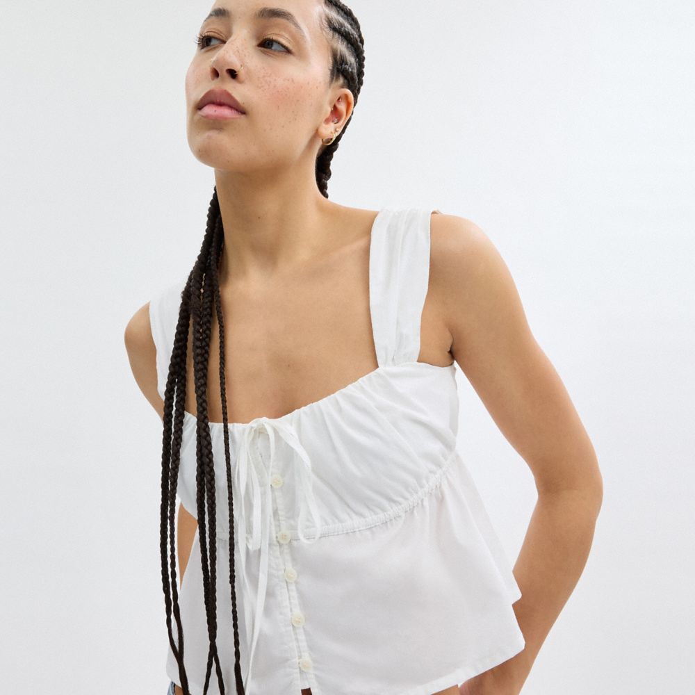 Coach Solid Top In Organic Cotton Branco | COH866017