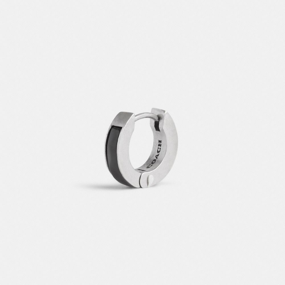 Coach Sterling Silver Hoop Earring Prateadas Pretas | COH867022
