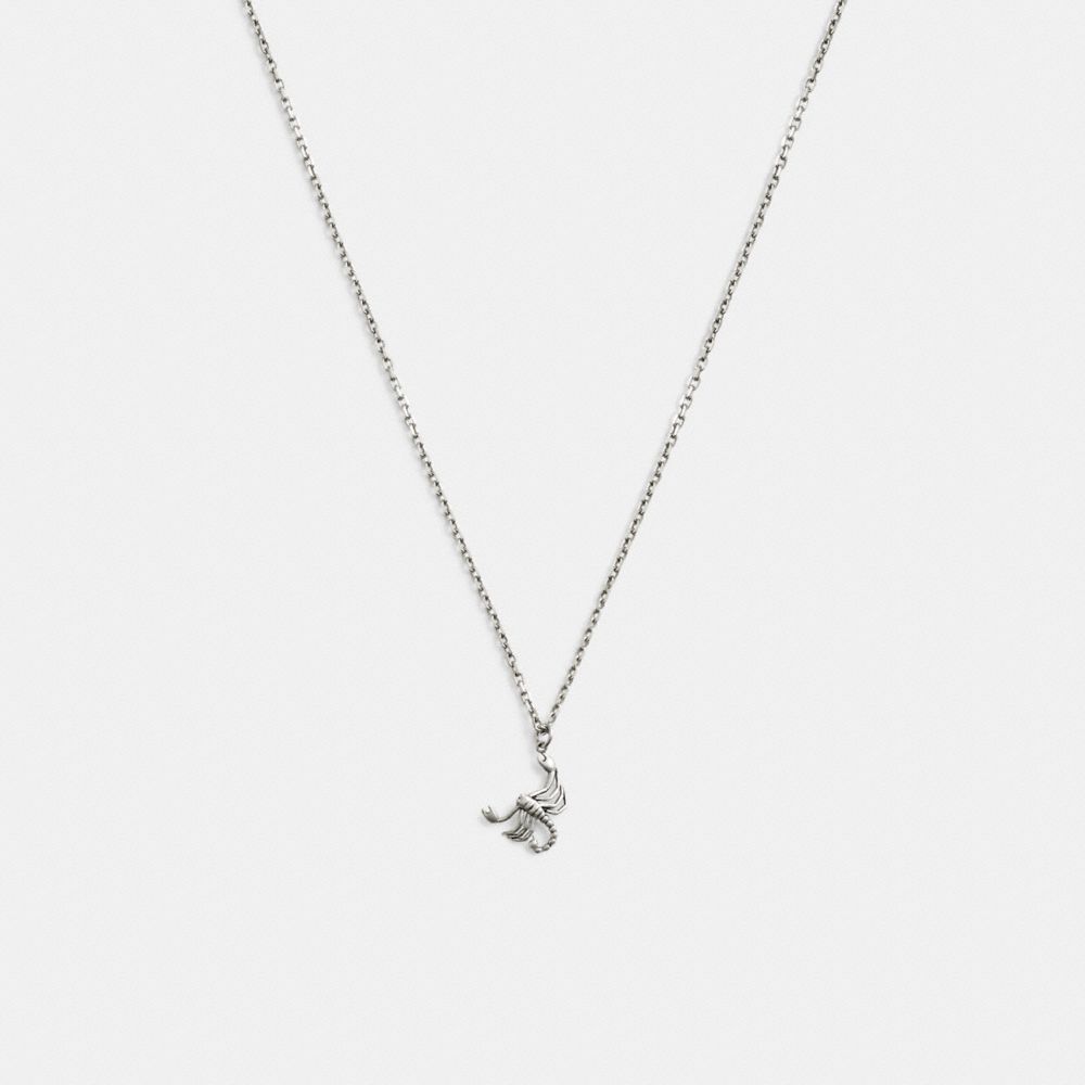 Coach Sterling Silver Scorpion Pendant Necklace Prateadas | COH867015