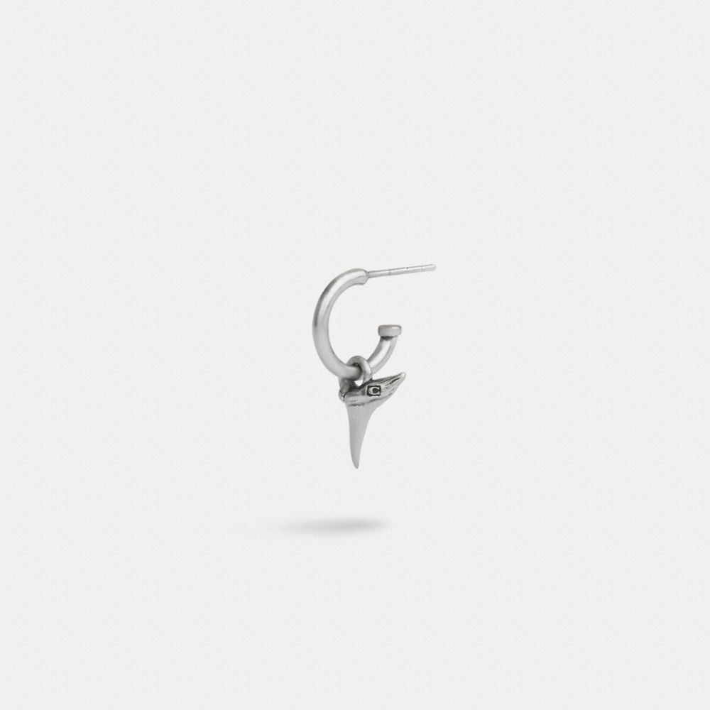 Coach Sterling Silver Shark Tooth Single Huggie Earring Prateadas | COH867027