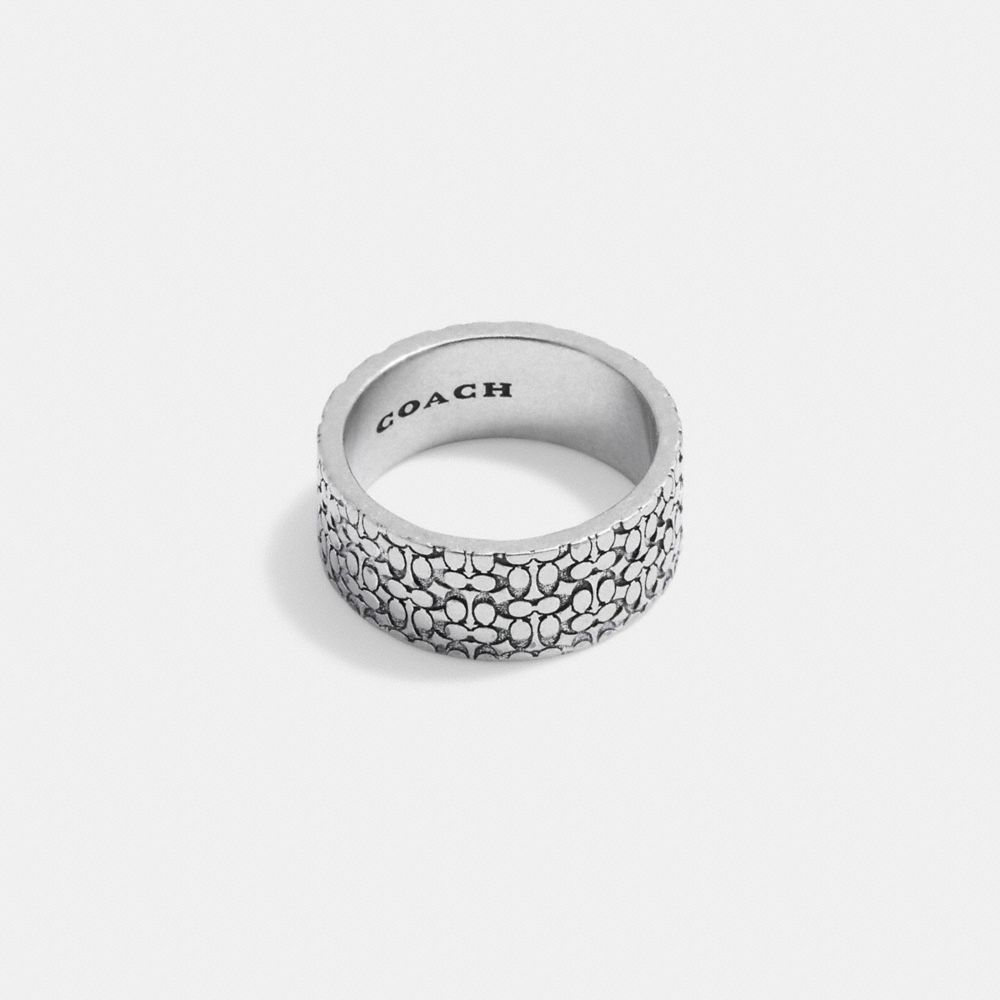 Coach Sterling Silver Signature Ring Prateadas | COH867030