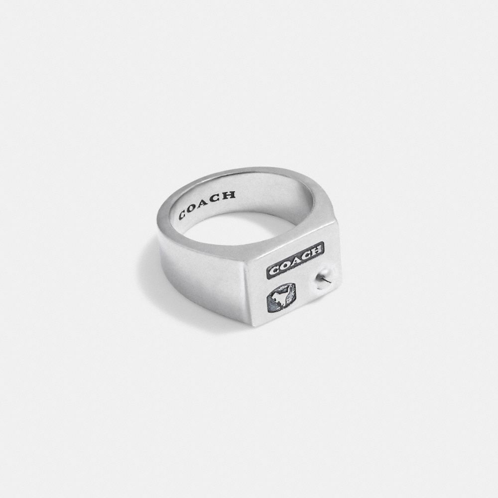 Coach Sterling Silver Signet Ring Prateadas | COH867009