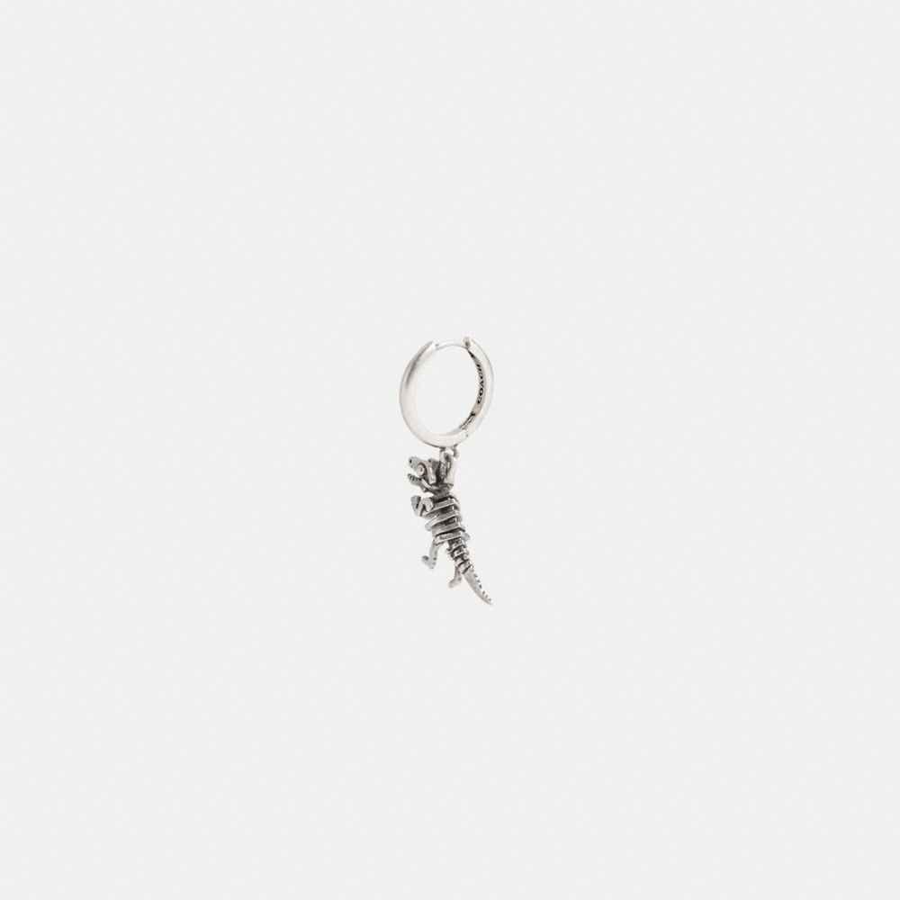Coach Sterling Silver Skeletal Rexy Huggie Earring Prateadas | COH867014